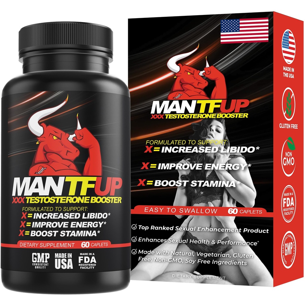 MANTFUP 男性生命力提升器 快速动作测试酮助推器和每日补充剂 支持男性健康与Libido → Potenciadores de Testosterona →美国制造(1个月供应,60卡)