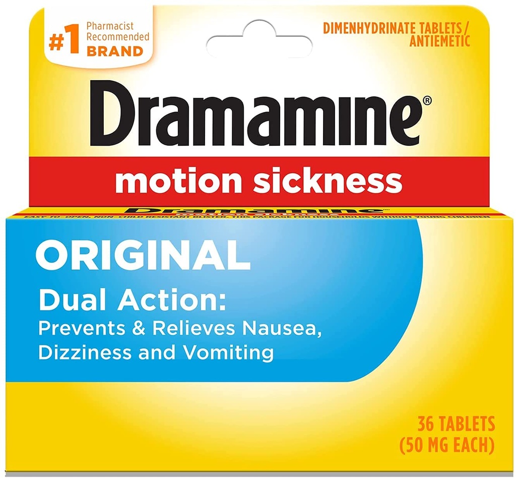 由Dramamine制成的50mg平板36厘米