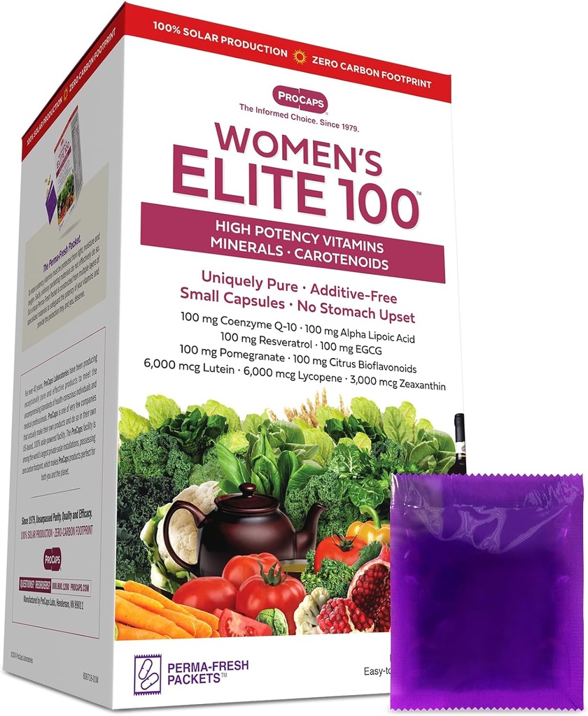 Andrew Lessman Multivitamin - 女性精英-100 60 Packets - 40 + Potent 营养素+ 100 mg Each Coenzyme Q10, Alpha Lipoic Acid, Resveratrol, EGCG, 石榴, Citrus Bioflavoids.
