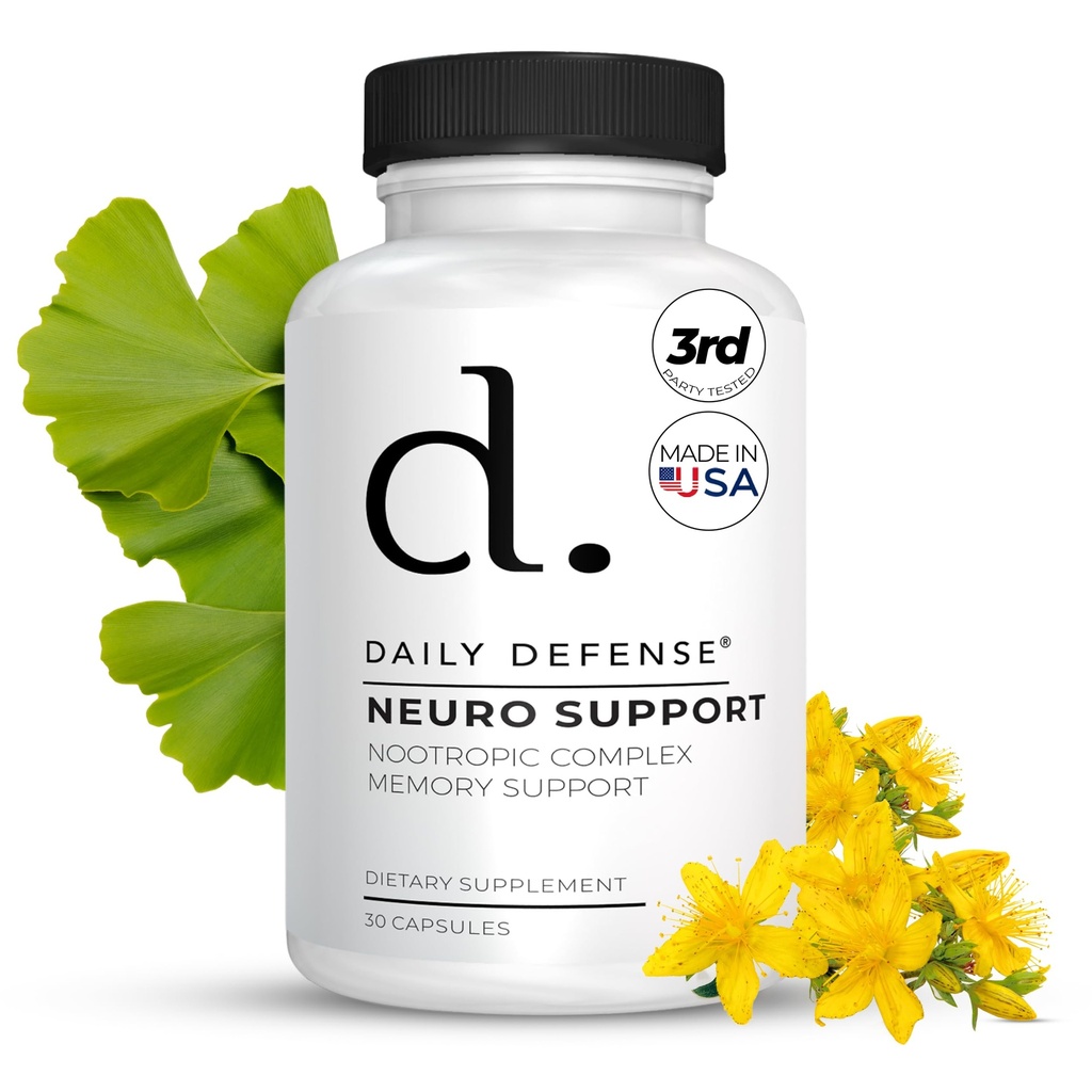 Nootrophics Brain支持补编 - 30 Capsules - 与 Bacopa Monnieri, Huperzia Serrata, 圣约翰 Wort & Ginkgo Biloba - 神经支持公司对大脑的焦点和记忆补充