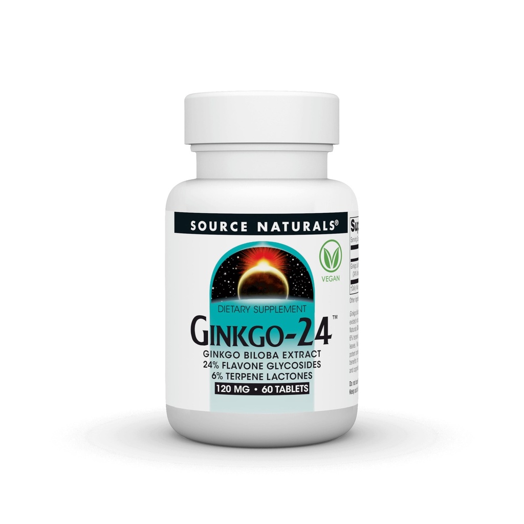 来源:Naturals Ginkgo-24 - Ginkgo Biloba 提取 120 mg 支持精神敏锐 - 60 片