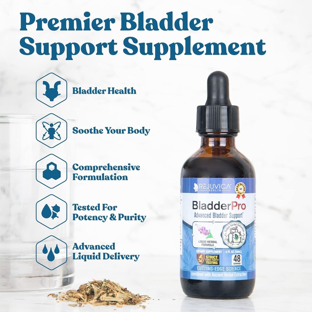 Rejuvica Health Bladder Pro for Men and Women - Bladder 支助补编 - 液体交付促进更好的吸收 - 南瓜种子、Uva Ursi、Goldenrod 及更多