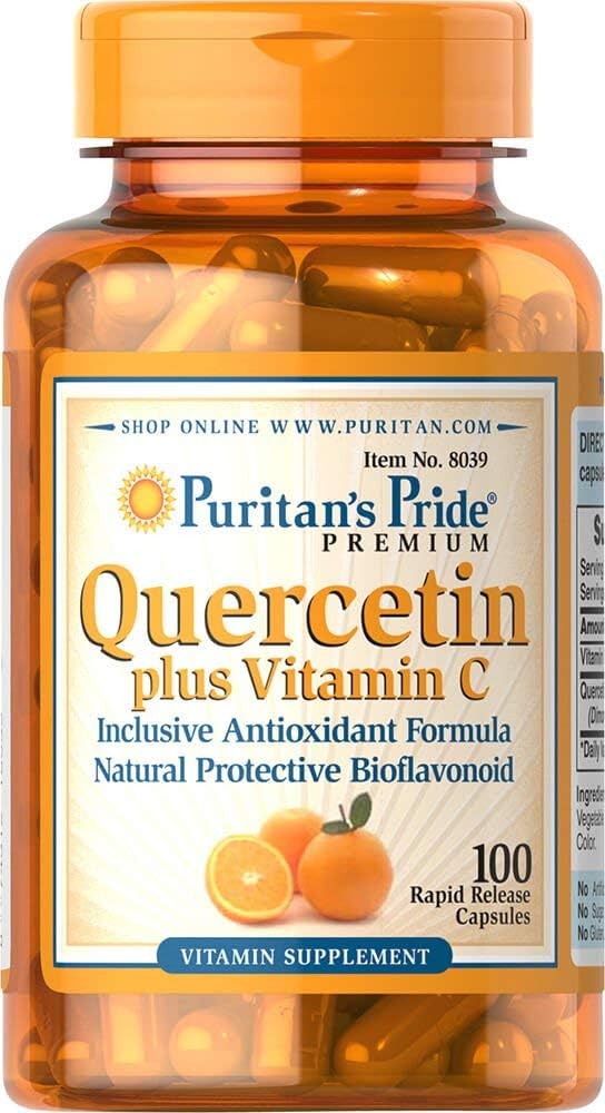 清教徒的荣耀 Premium Quercetin 二水合物加维生素C 1400mg,健康免疫系统饮食补充,心脏和整体健康支持,100个快速释放盖