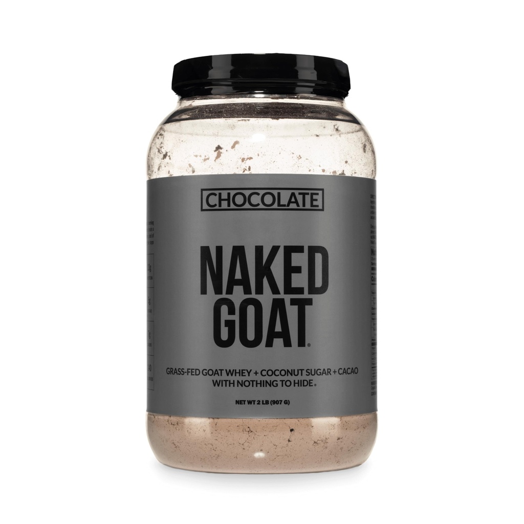 NAKED 山羊巧克力蛋白粉 - Pasture Fed Goat Whey 蛋白粉 来自小母乳 - 只有3种成份 - GMO Free, Soy Free - All Natural - 23克蛋白 - 25种服务