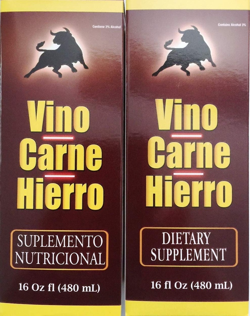 Vino Carne Hierro 16 Fl oz. 2 Pack (英语).