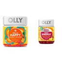 OLLY Hello Happy Gummy Worms, Mood Balance Supports, Vitamin D, Saffron, 成人厨艺补充品 & Extra Structive Daily Energy Gummy, Cafeine Free, 1000mcg Vitamin B12, CoQ10, Goji Berry (英语).