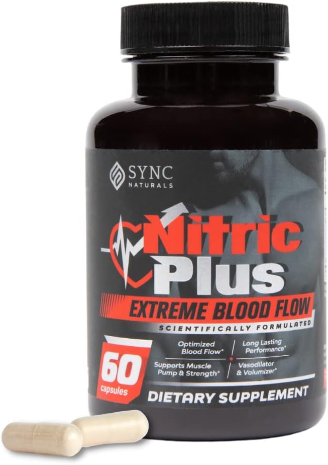 Nitric Plus - 800mg L Arginine - 400mg L Citrulline - 超强氮氧化物药 → 30mg Niacin - 高性能工作 → Nitric Oxide 男女补充 → 60 计数