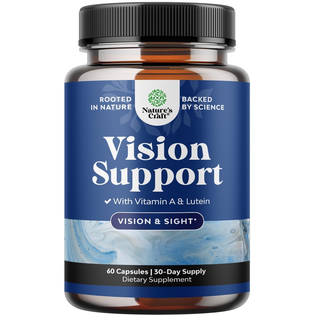 成人完整的眼部健康补充剂——Lutein 20mg Perfering 眼部维生素用于视觉干眼压和蓝光保护——配有Beta Carotene眼的成人补充剂