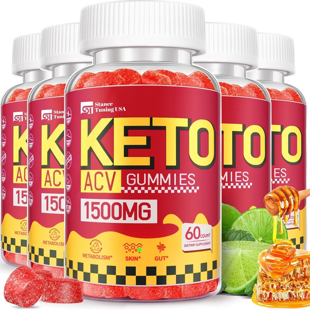 Keto ACV Gummys - 1500MG ACV Keto Gummys for Women Men - Apple Cider Vinegar with Mother, Probiotics, Vitamins B6 B12 for Gut Digestion - Vegan & Non-GMO, 5 Pack (英语).