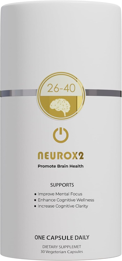 26-40岁年龄组 重点人群,脑健康 Nootropic 补充品,30 Counter, 男女-无咖啡因,无葡萄糖,无豆类,有重点和明亮的卡普尔精神支持(26-40)