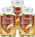 Ubiquinol CoQ10 600 MG 软胶与Omega-3 & Shilajit & PQQ, 高级双联产Coenzyme-Q10, 活性CoQ10 Ubiquinol 增生,抗氧化剂,心脏,脑和能量,180 服务