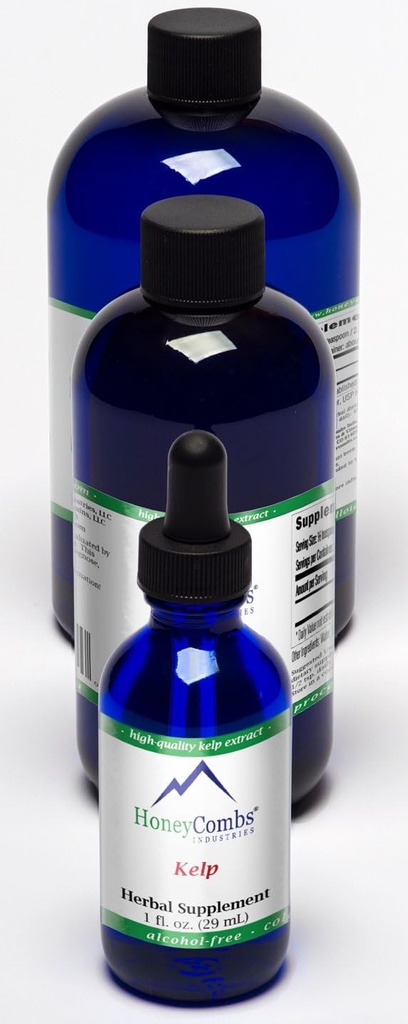 蜂窝8OZ。 Kelp – 支持大脑、文摘、腺体、头发、心脏和更多无酒精液体提取器
