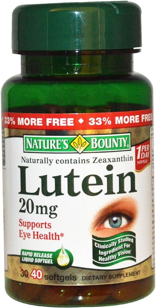 Nature's Bounty Lutein 20mg, 40 Softgels (Pack of 2) (原始内容存档于2012年9月20日).