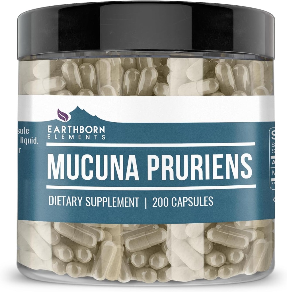 土生元素 Mucuna Pruriens 提取器,200卡普勒斯,无添加剂或填充剂