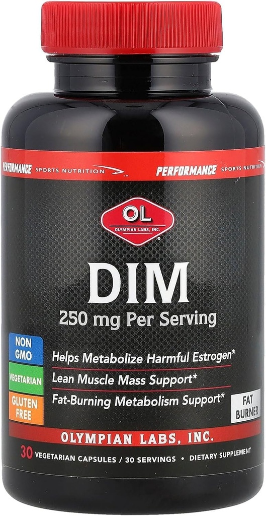 奥运实验室性能 DIM 补充 250mg - DIM Diindolylmethane 30 Capsules(30天供应)