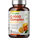 维生素C-1000 mg 30 片状复合物 - Vegan 与 Citrus Bioflavoids Acerola Rutin- 支持免疫健康