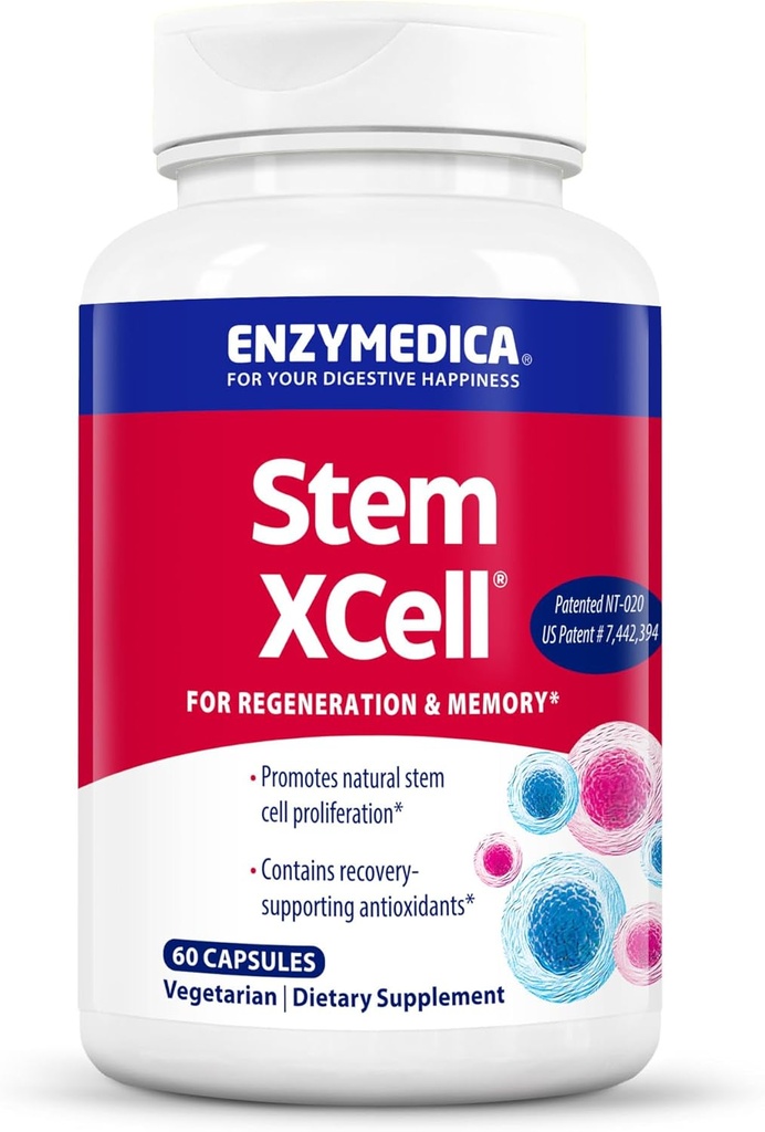 Enzymedica、Stem XCell、酶和抗氧化剂支持大脑和细胞健康,60 Capsules