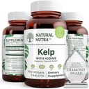 Natural Nutra Kelp碘甲状腺素支持补充剂,加强免疫系统,并规范代谢,Vegan Sea Kelp,非转基因生物,大西洋源海藻提取物,225 mcg,250 Tablets (Pack of 2)