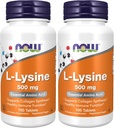 NOW 补充剂,L-Lysine(L-Lysine 氢氯化氢)500 mg,氨基酸,100 Counter(Pack of 2)
