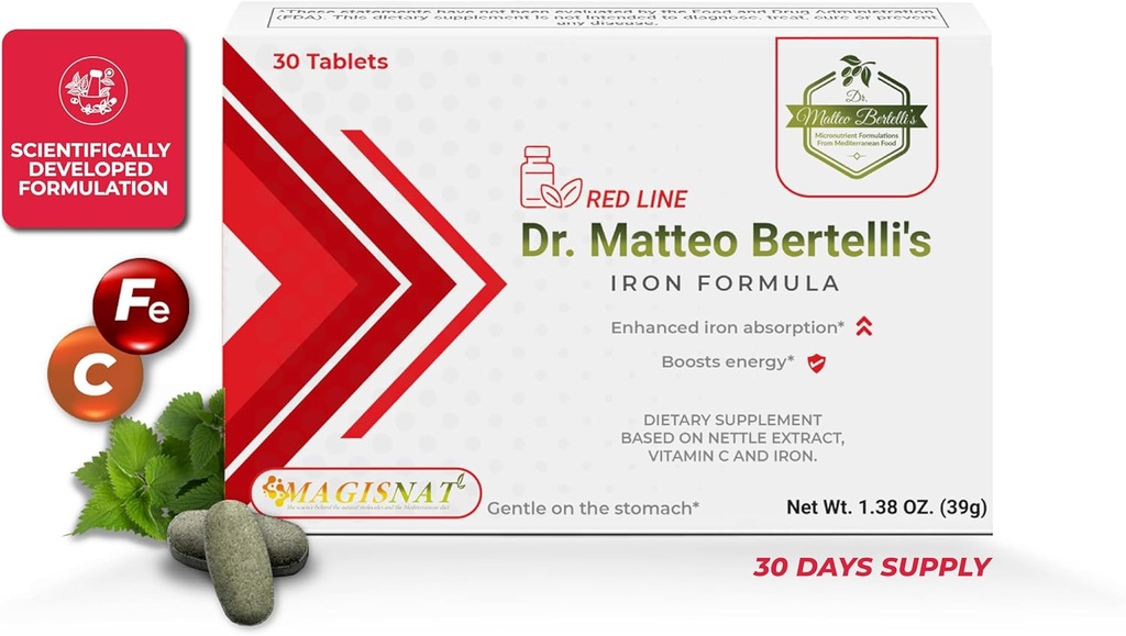 Matteo Bertelli博士的"铁方程式"(30块平板电脑) - Nettle提取,维生素C,铁