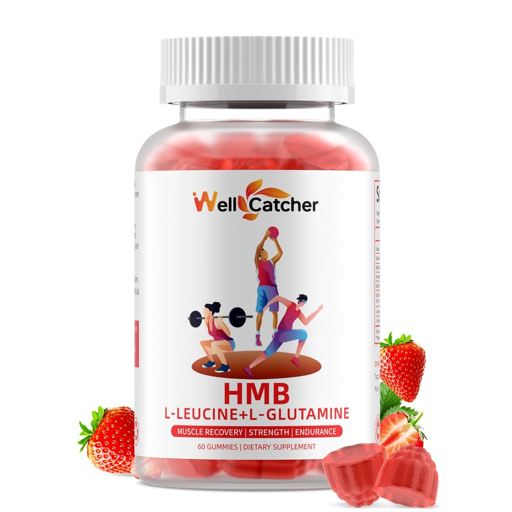 HMB和Leucine 氨基酸胶:为肌肉生长快速恢复、无糖Vegan NOMO 草莓30天裂片供应的L-Glutamine男用HMB补充剂