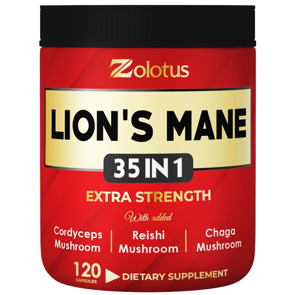 (原始内容存档于2018-09-26) (英语). Zolotus 35 in 1 Lions Mane Mushroom Capsules Cordeyceps, Reishi, Elderberry, Ashwagandha, Panax Ginseng - 120 Count