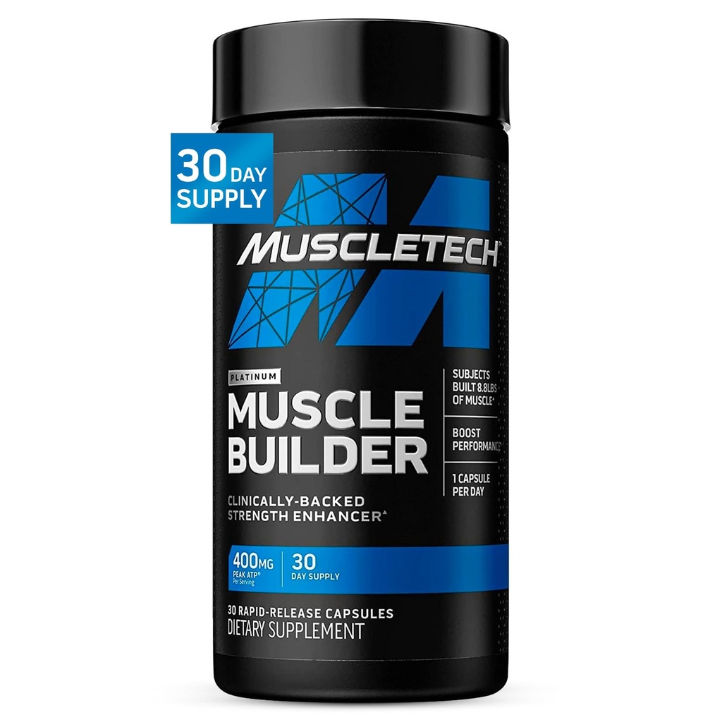 Muscletech Nitric Oxide Supplements for Men and Women, Muscle Builder (30 Capsules) - Nitric Oxie Boster supplements 支持肌肉增益与性能 - 400mg Peak ATP 增强强度