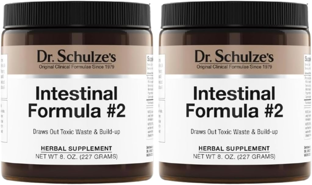 Schulze博士的肠道公式#2 - Colon健康支助的清洁补充 - 支持日常消除 - 植物草药补充 - Gluten-Free & Vegan - 8 oz (2-Pack)