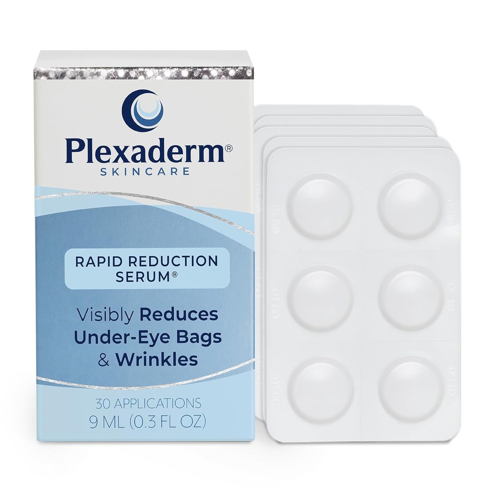 Plexaderm 快速减速眼血清 - 明显减速眼下袋,皱纹,暗圆,细线和乌鸦脚瞬间,抗衰老皱纹除脸器,30个单用波兹