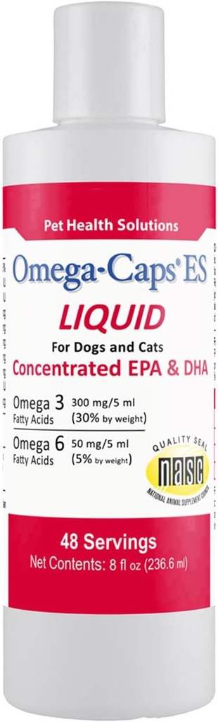 配给狗和猫的液体 高潜力Omega-3和Omega-6脂肪酸 集中环保局和DHA鱼类石油补充剂 配制于美国皮衣联合和心脏健康 8 fl z 48 服务