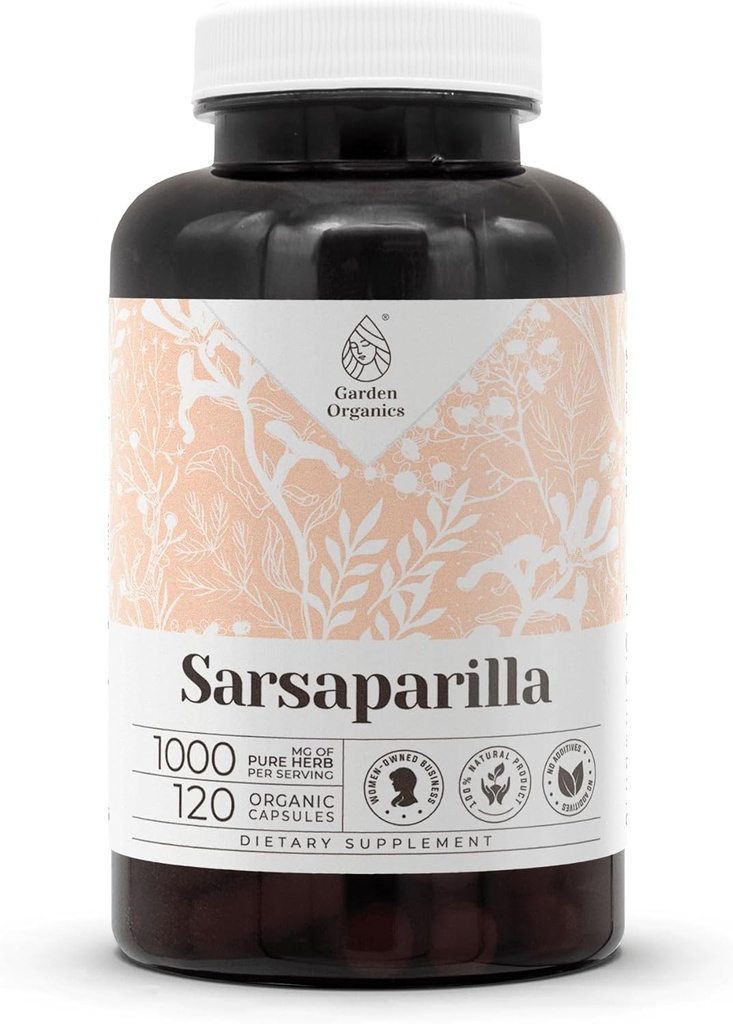Sarsaparilla 120 Capsules 高级草药膳食补充剂 由蔬菜 Capsules 和 Sarsaparilla (Hemidesmus indicus) 干根(120计)制成.