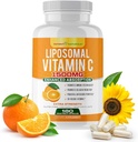 Liposomal维生素C 1500mg,维生素C补充剂-高吸附性酸-免疫-支持补充剂和帮助Collagen生产-180卡普尔