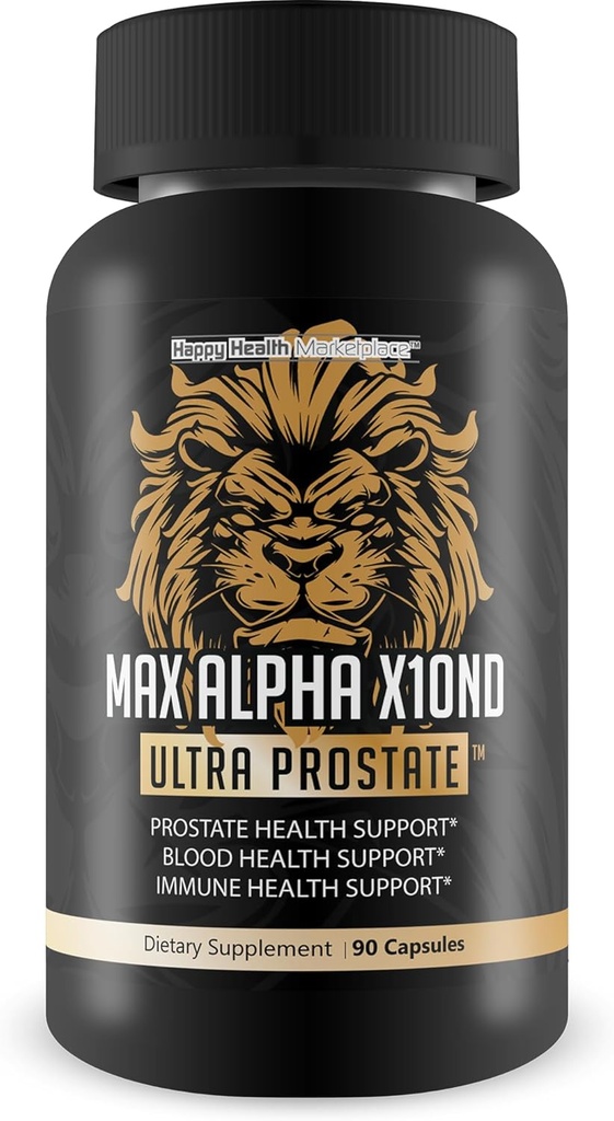 Max Alpha X10ND 超前列腺 - T 前列腺支持男性 - 促进能量和耐力 - 血流支持 前列腺健康 维生素D, Ginseng, Green Tea, & Zinc - Immune支持福利