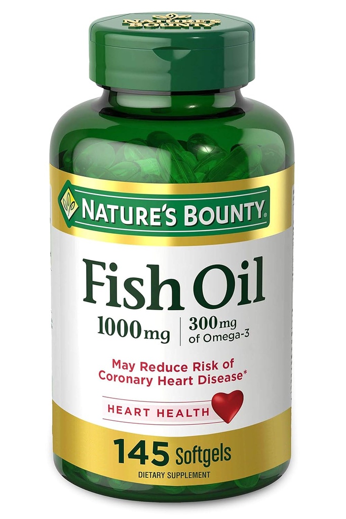 自然丰产鱼油 Omega-3 1000毫克软胶 145 ea
