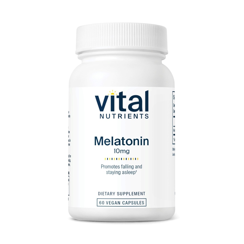 支持身体自然睡眠循环的重要营养素 Melatonin 10mg | Vegan | Sleep 补充品 * | Gluten, 乳品, 大豆自由 | 60 Capsules
