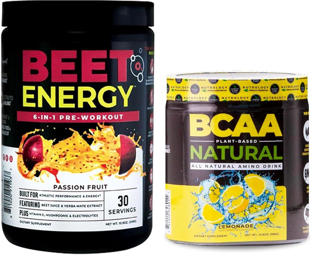 营养学 Beet Natural O2, Pre Workout Power, Passion 水果火焰(30种服务) BCAA Natural, Plant based BCAA Power,柠檬汁火焰(30种服务)