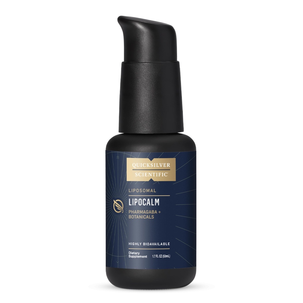 快速银色科学 LipoCalm - 配有草药的GABA 用于放松支持 - 香蜜酒, Passionflower Herb & Skullcap 用于心灵和平和睡眠冷静支持的补充(1.7oz/50毫升)