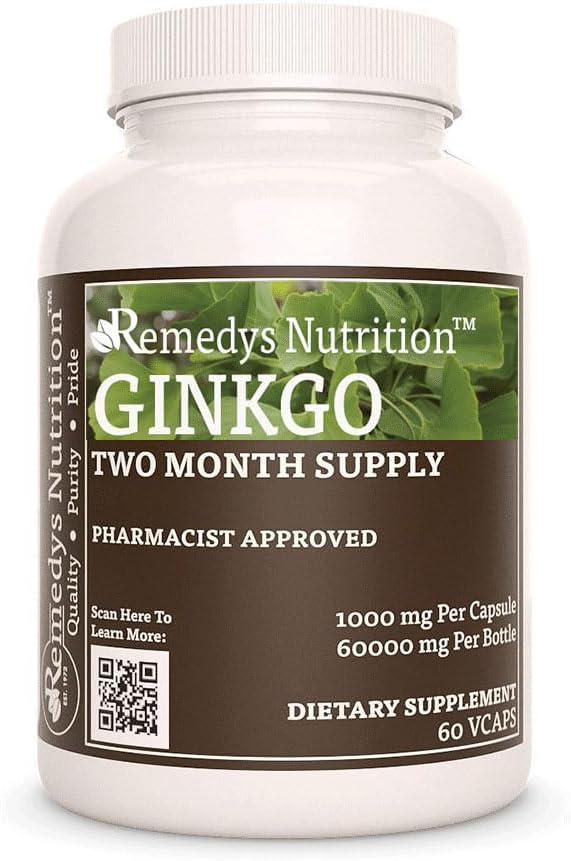 补救措施 Ginkgo Biloba − 1000毫克,60 维冈卡普尔草药补充 → 两个月供应
