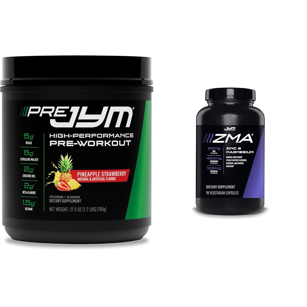 PRE JYM 30 菠萝草莓和JYM ZMA 锌/麦当劳
