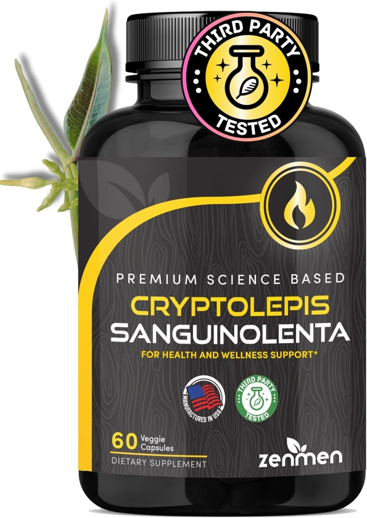 Zenmen Cryptolepis Sanguinolenta Capsules - Immune and Wellness Supports,美国制造 - 60 Capsules