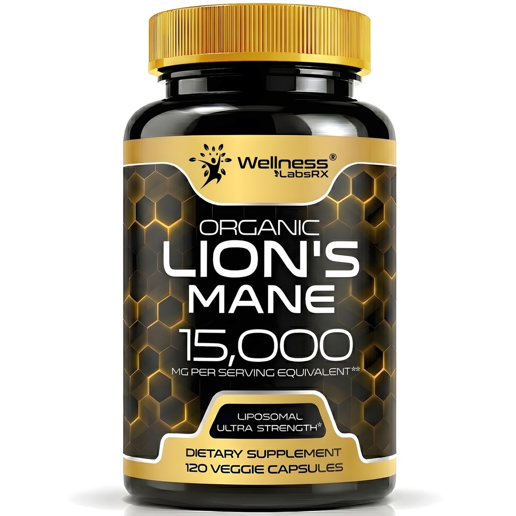 Lions Mane Supplements - 120 Consules - 蘑菇增刊 记忆和焦点的大脑增刊 狮子Mane 蘑菇增刊 有机 - 认知和免疫支持 焦点增刊