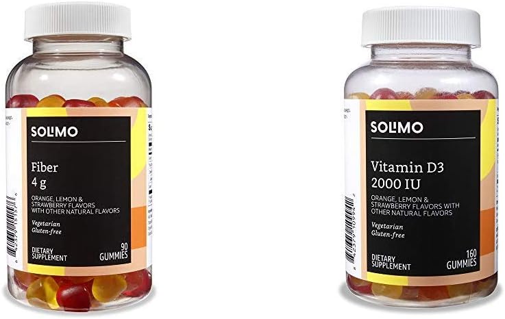 Basics Fiber Gummys(90个伯爵)和维生素D3 Gummys(160个伯爵)