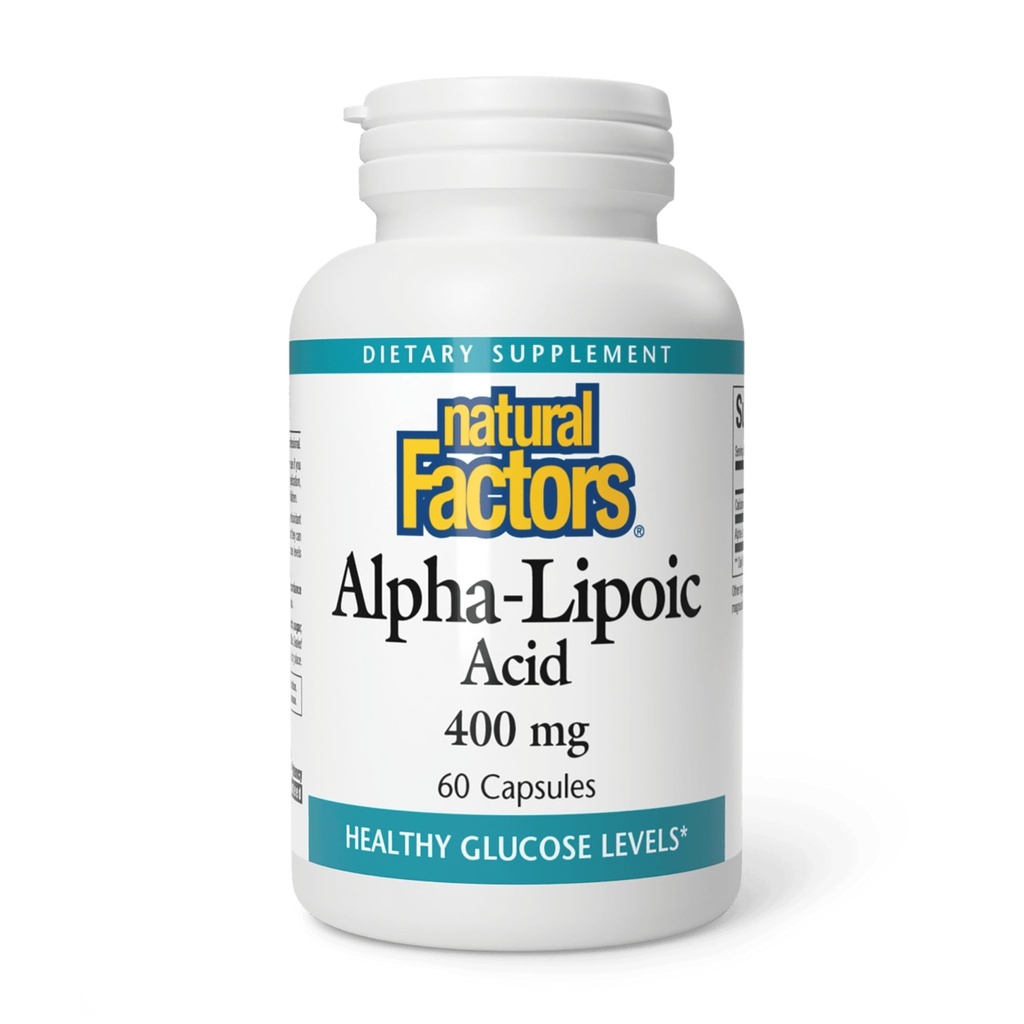 天然因素 Alpha-Lipoic Acid 400 mg,全身抗氧化剂支持,60 capsules