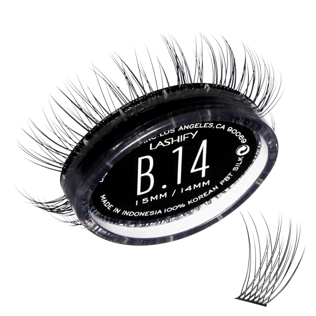 Lashify Bold 14mm Gossamer DIY 眼片扩展重填,黑色,易用假眼片进行自然外观