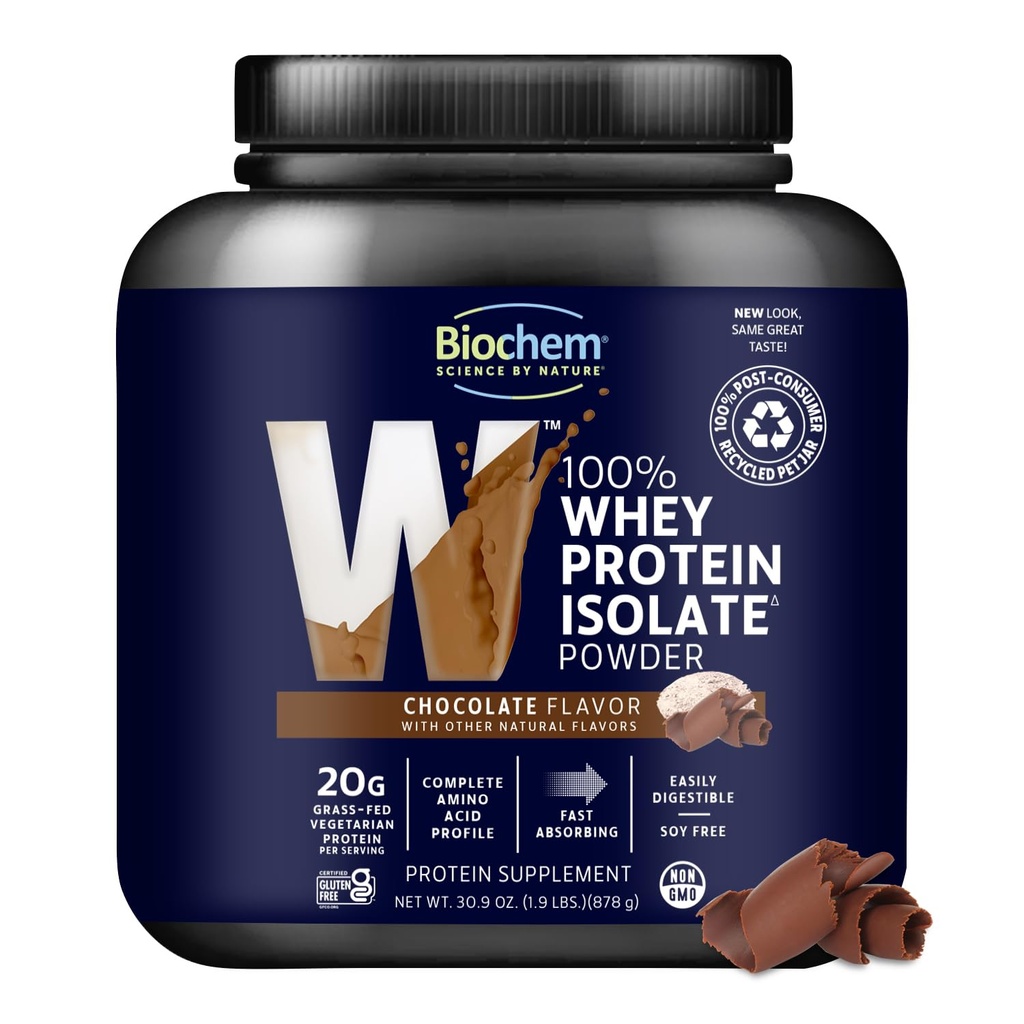 生物化学 100% Whey 隔离蛋白粉 巧克力火焰 20g 草叶蛋白 Keto Friend, Gluten Free, Vegetarian, 易消化, 30.9 oz, 28 services