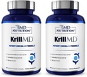 1MD 营养 KrillMD - 南极Krill油 Omega 3 与 Astaxanthin, EPA, DHA QX 2X 与鱼油 QQ 60 Softgels (2-Pack) 相比效果更好