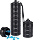XHT Premium Weekly Metal Pill Organization 7 Day 2 Times aday - 防水AM PM Pill Organizationer 旅行案,重职药丸持有者和药丸盒,维生素,鱼油和补充品