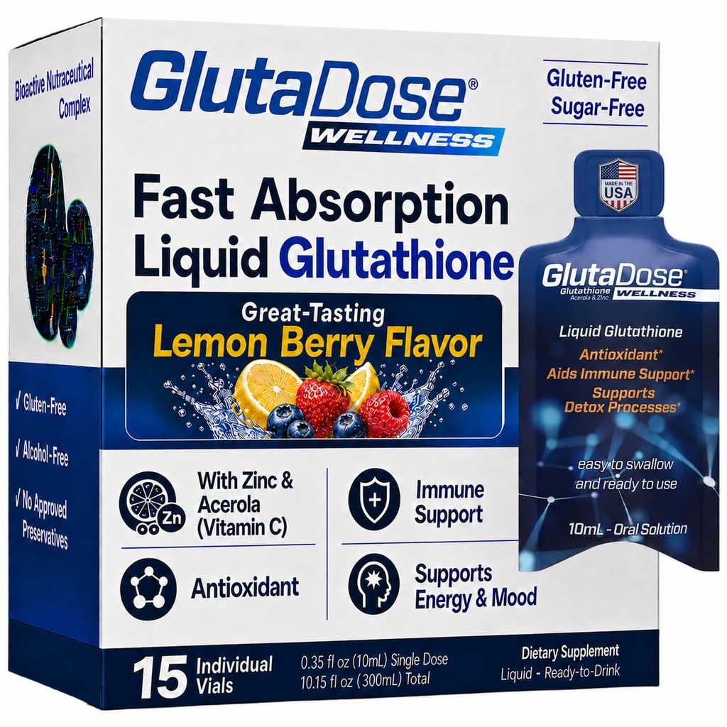 液态Glutathione Drops,柠檬Berry Flavored Acerola with Zinc, Daily Vitamin & Mineral Blend, Zero Sugar Formula, 0.34 fl oz, 包装为15