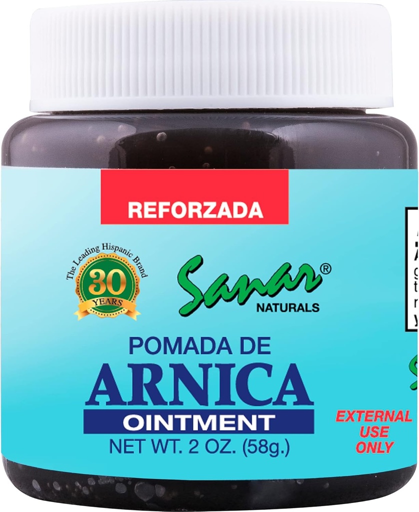 Sanar Naturals Arnica Dark Ointment Relief, 2 oz - 快速行动联合,后背,内克,膝盖,手,脚,和更多,旅行大小