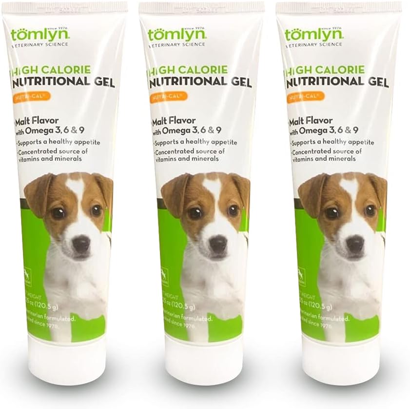 Tomlyn Nutri-Cal Malt - Flavored High-Calorie Natureal Gel for Puppies, 帮助支持一个健康胃口, 提供额外的卡路里,维生素和矿物 在一个美味的补编中, 4.25oz-3 Pack